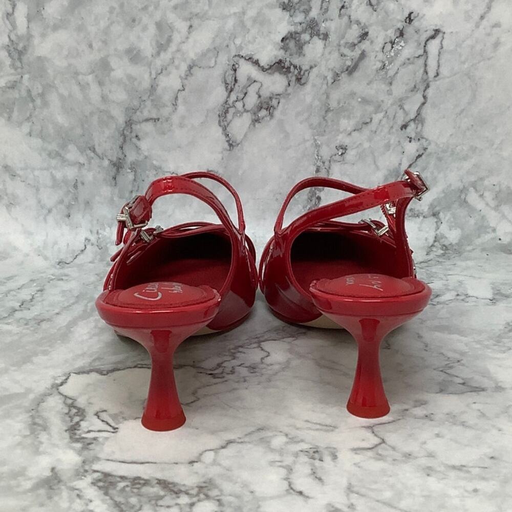 Circus by Sam Edelman Sz 8M Red Patent Fraya Slingback Pumps Pointed Toe T2-4 - Picture 5 of 9